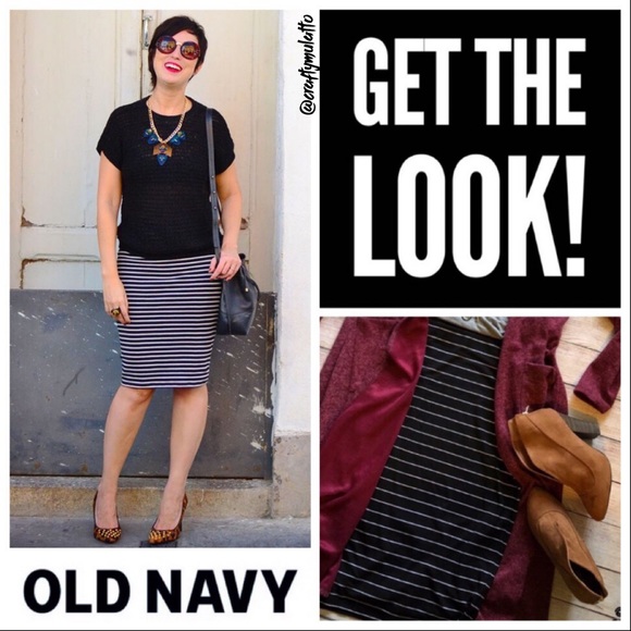 Old Navy Dresses & Skirts - NWOT Old Navy Jersey Petite Striped Midi Skirt